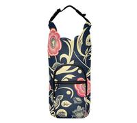 SyXIOP William Morris Style - Bolsa de transporte para botellas de agua, diseño floral, color azul oscuro, color melocotón, ligera, para senderismo, equipo de senderismo, mochila de 20/24/32/40 onzas