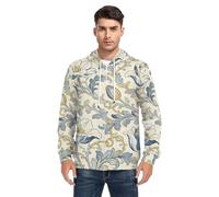 SyXIOP Yellow and Blue Tulips William Morris - Chaqueta de forro polar con capucha para hombre, Tulipanes amarillos y azules William Morris, S