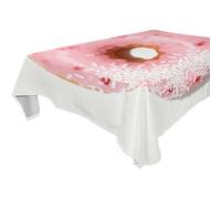 SyXIOP Yummy - Mantel ajustable con diseño de dona rosa, lavable para cocina y comedor, Acción de Gracias, 1,8 m a 2,4 m, reutilizable, protector de mesa de Acción de Gracias, paquete de 1,37 x 183 cm