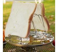 SYXLS Bandeja Plegable De Acero Inoxidable, Mini Tostadora, Tostador De Gas Plegable Para 4 Rebanadas, Hasta 4 Rebanadas, Tostadora De Camping, Outdoor, Picnic, Viajes y Rv,Accesorios Camping