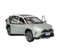 SYYANFEI Fundido a Troquel Coche De Juguete Coleccionable Aleación RAV4 A Escala 1/32 con Luz Y Sonido Puerta Que Se Abre para Niños Maqueta de Coche de Juguete(Gray)