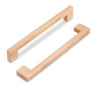 SYZOW 6 Pieza Tiradores de Madera, Tiradores para Cocina de Madera con 160mm de Distancia entre Tornillos, Agarres de Madera para Armarios, Cocina, Ropero (Beech)