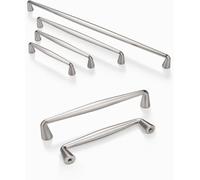 SYZOW 6 Piezas Manija de Gabinete de vintage Níquel Cepillado, Tiradores Cocina 192mm, tiradores de cocina Níquel Cepillado- Manillas Asas para Tiradores Muebles