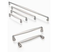 SYZOW 6 Piezas Manija de Gabinete de vintage Níquel Cepillado, Tiradores Cocina 96mm, tiradores de cocina Níquel Cepillado- Manillas Asas para Tiradores Muebles