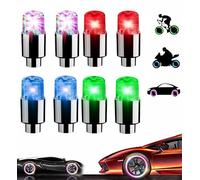 Syzplnwy 8 tapas de válvula de neumático LED que brillan en la oscuridad con luz intermitente para coches, SUV, camiones, motocicletas, bicicletas (4 colores)