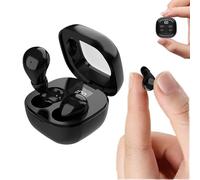 Syzplnwy Auriculares inalámbricos Bluetooth para dormir de lado, cancelación de ruido, invisibles, ultra pequeños, ajuste para orejas pequeñas, color negro