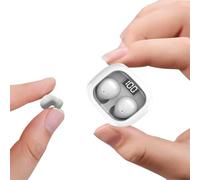 Syzplnwy Auriculares inalámbricos Bluetooth para dormir de lado, cancelación de ruido, invisibles, ultra pequeños, ajuste para orejas pequeñas, color blanco