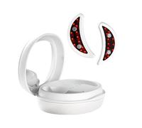 Syzplnwy Dispositivo de belleza ocular: masajeador de ojos de luz roja y EMS de 660 nm con 12 LED, reduce las ojeras y la hinchazón, máquina portátil para el cuidado de los ojos con almohadillas de