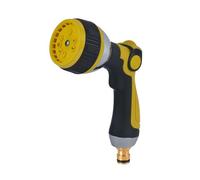 Syzplnwy Pistola pulverizadora de metal para manguera de jardín con 10 patrones, control de flujo de pulgar, accesorio de cabezal de manguera de alta presión para regar plantas, césped, coches y