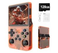 Syzplnwy R36S - Consola de juegos portátil retro con pantalla IPS de 3.5 pulgadas, batería de 3500 mAh, tarjeta TF de 128 GB, más de 20.000 juegos, sistema Linux de código abierto para adolescentes y