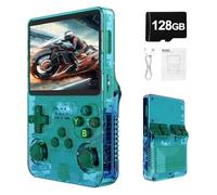 Syzplnwy R36S - Consola de juegos portátil retro con pantalla IPS de 3.5 pulgadas, batería de 3500 mAh, tarjeta TF de 128 GB, más de 20.000 juegos, sistema Linux de código abierto para adolescentes y