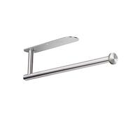 Syzplnwy Soporte para toallas de papel de acero inoxidable para debajo del gabinete, autoadhesivo y montaje de tornillo, toallero de cocina inoxidable 304 para rollos a granel, papel de aluminio