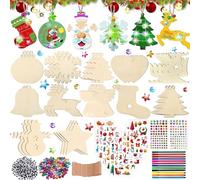 SZ Lucky Sheeps Colgante de Navidad, Adornos Arbol Navidad Madera, Decoracion Arbol Navidad, Colgante de Cuerda de Navidad, Decoración Colgante de Navidad, Manualidades Navidad (B)