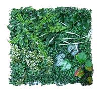 SZ Plancha Alfombra de Césped Artificial 60 * 40cm Jardín Vertical Decoración Interior Pared Hierba (Tropical 410)