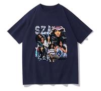 SZA SOS Music Album Print T Shirt Men Vintage T-Shirts Casual Cotton Harajuku T Shirts Hip Hop Streetwear Y2k Black XXL