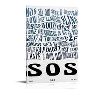 SZA SOS- Pósteres impermeables para pared, impresión en casa, a prueba de humedad, fácil de instalar y resistente a la decoloración, estilo marco, 20 x 30 cm