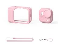 Szaerfa Funda de Silicona con cordón para la Tapa de la Lente para Insta360 GO Ultra, Carcasa Protectora para cámara Deportiva, Marco de Transporte para cámara (Rosa)