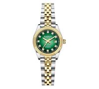 Szaikyri Mujer Clasico Reloj con Grana de Acero Inoxidable Sólida Resistente al Agua Relojes de Vestir para Damas (Gold Green)