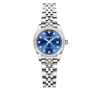 Szaikyri Mujer Clasico Reloj con Grana de Acero Inoxidable Sólida Resistente al Agua Relojes de Vestir para Damas (Silver Blue)