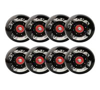 SZAJOR Ruedas de PU de Repuesto para Patines en línea 90A, 72mm/76mm/80mm para Ruedas de Goma para Exteriores o Interiores con rodamientos, Paquete de 8,Negro,76mm