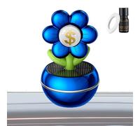 szaluyk Ambientador solar para coche, difusor de aromaterapia con energía solar para coches, diseño floral, símbolo de prosperidad, rotación de 360 grados, accesorios decorativos de fragancia para