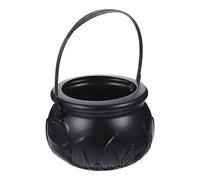 szaluyk Cubo de Halloween con diseño de bruja de plástico, gran truco o tonto | Spooky Candy Bucket, Festival Party Brujas Decoración - Cubo robusto de Halloween para aperitivos, disfraces