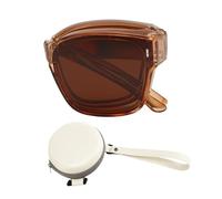 szaluyk Gafas de sol en gafas de sol polarizadas de cristal, protección UV plegable glaseado de | Diseño ligero Trendy Square Adecuado para conducción, protección UV400 Apto para Daily us, Té Marrón