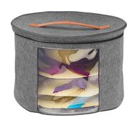 szaluyk Hat Organizer Box - Zippered Felt Round Hat Box | Storage Bin With Handle Portable Hats Container For Scarves Towels Sheets Gloves Underwear Blankets | Hats Storage - Home Closet Travel