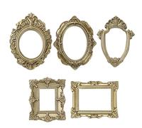 szaluyk Mini marcos de fotos vintage, 5 unidades, pequeños elementos decorativos antiguos, elementos decorativos vintage, marco de fotos de pared de Navidad, para fotos, decoración de pared, proyectos