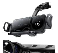 szaluyk Soporte de carga inalámbrica para coche, 15 W, doble bobina, inalámbrico, plegable, dispositivo de carga para teléfono móvil, para rejilla de aire, salpicadero y consola central
