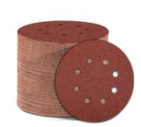 Szarint Papel de lija de grano 150 de 5 pulgadas, discos de lija de 8 agujeros, adhesivo de grano medio para lijadora orbital aleatoria, 150 unidades
