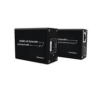 SZBJ Extensor HDMI con cable Ethernet Cat 5e/6 simple con mando a distancia IR bidireccional, HD1080p completo color oscuro, Dolby Digital/DTS 230ft/70m,EDID gestiona doble IR HDMI201