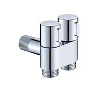 SZBTQMUW Válvula de ángulo llenado Tres vías aleación Zinc G1/2, Montaje en Pared, rociador Limpieza Agua uno Dos for Accesorios baño, 1 Uds