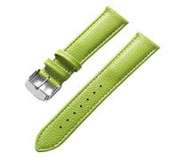SZCURC Correa de cuero genuino Patrón de lichi Cuero suave 14-22 mm Accesorios de correa de reloj, Verde, 22 mm