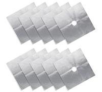 SZCXDKJ 10 protectores de cocina de gas plateados, antiadherentes, lavables, reutilizables, protectores de quemadores, resistentes al calor, fáciles de limpiar para cocinas de gas, limpieza de cocina