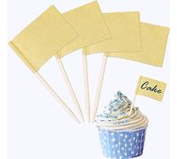 SZCXDKJ 100pcs Banderas de Palillo de Dientes, Marrón Mini Palillo de Dientes Bandera para Comida de Fiesta, Decoración de Magdalenas, Etiqueta de Queso