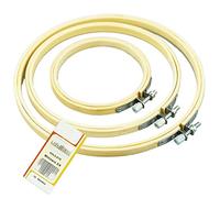 SZCXDKJ 3 aros redondos de bambú de 3 tamaños para bordado de punto de cruz para costura artesanal, con agujas de bordado de ojos dorados, aro de bordado