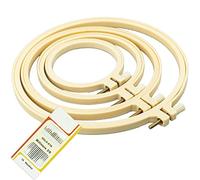 SZCXDKJ 4 aros redondos de bordado de 4 tamaños de plástico para punto de cruz para costura artesanal, con agujas de bordado de ojo dorado, aro bordado