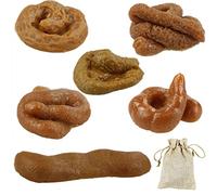 SZCXDKJ 6 piezas de caca falsa suave perro falso broma divertido juguete, truco caca novedad broma turd para el día de los inocentes Halloween