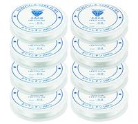 SZCXDKJ 8 piezas de hilo elástico de cuentas, 0,5 mm 0,8 mm, pulseras transparentes de cuerda elástica para hacer joyas, collar, pulsera, hilo de cuentas