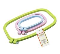 SZCXDKJ Aro de bordado colorido de 3 tamaños, rectangular, cuadrado, marco de punto de cruz, herramienta de costura para manualidades, costura práctica (multicolor)