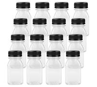 SZCXDKJ Paquete de 16 botellas de jugo de plástico vacías de 120 ml, recipientes reutilizables transparentes para jugo, leche, café y otras bebidas