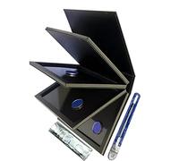 SZDYM Paleta magnética vacía fuerte de 4 capas + 1 espátula de maquillaje + 50 calcomanías redondas de metal + 50 calcomanías cuadradas de metal
