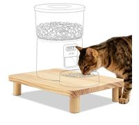 SZEE Comedero automático para gatos, soporte elevado para gatos, eleva el comedero/cuenco en 6 cm, material de madera maciza de alta calidad, alivia la columna vertebral y las articulaciones