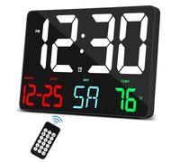 SZELAM Reloj Digital con Pantalla Grande,11,4" Reloj Despertador con Mando a Distancia inalámbrico,Reloj de Pared LED de Gran tamaño con Fecha y Temperatura,12/24H