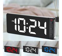 SZELAM Reloj digital de pared, reloj silencioso digital con pantalla grande LED de 10.5 pulgadas, dígitos grandes, reloj colgante con adaptador de corriente USB para niños mayores, negro y blanco