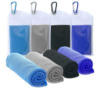 SZELAM Toalla Refrescante De Microfibra (40 x 12 Pulgadas), Paquete De 4 Toallas De Hielo Instantáneas Suaves Y Transpirables Para Yoga, Fitness, Al Aire Libre Y Más Actividades