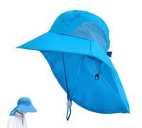 SZETOSY Gorra Solar de Cuello Infantil Alero Ancho de Verano Ajustable para bebés, niños y niñas de 2 a 10 años Azul