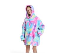 SZETOSY King Size manta con capucha para niños, sudadera caliente con capucha, Star One con bolsillos para niños pueden llevar la manta adolescente altura 120-145cm, multicolor, 120-150cm
