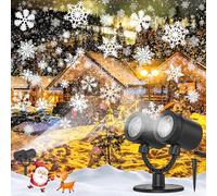 SZGIARUY Proyector de luz de copo de nieve, proyector de luz LED de Navidad de copo de nieve, decoraciones navideñas impermeables para patio al aire libre y hogar